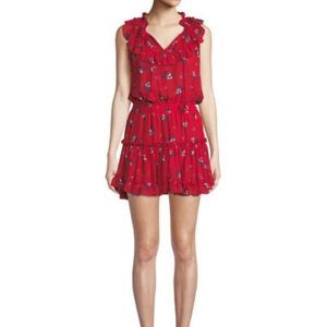Misa Los Angeles Red Floral Dress